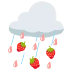Wolke mit Regen + Erdbeere