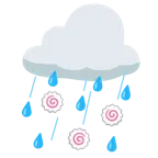 Wolke mit Regen + Fischfrikadelle