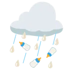 Wolke mit Regen + Babyflasche