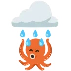 Wolke mit Regen + Oktopus