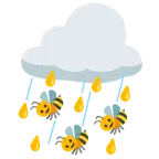 Wolke mit Regen + Biene