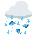 Wolke mit Regen + Fisch