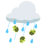Wolke mit Regen + Schildkröte