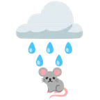 Wolke mit Regen + Mäusegesicht