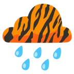 Wolke mit Regen + Tigergesicht