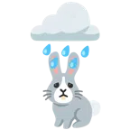 Wolke mit Regen + Hasengesicht