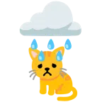 Wolke mit Regen + Katzengesicht