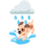 Wolke mit Regen + Hundegesicht