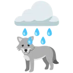 Wolke mit Regen + Wolf