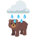 Wolke mit Regen + Bär
