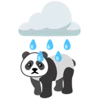 Wolke mit Regen + Panda