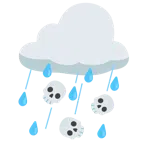 Wolke mit Regen + Totenkopf