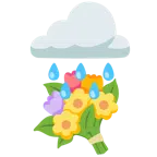 Wolke mit Regen + Blumenstrauß