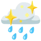Wolke mit Regen + funkelndes Herz