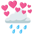 Wolke mit Regen + Herz mit Pfeil