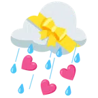 Wolke mit Regen + Herz mit Schleife