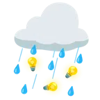 Wolke mit Regen + Glühbirne