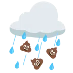 Wolke mit Regen + Kothaufen