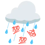 Wolke mit Regen + 100 Punkte