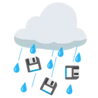 Wolke mit Regen + Diskette