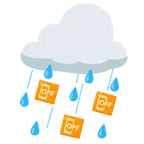 Wolke mit Regen + Mobiltelefon aus