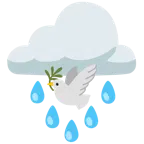 Wolke mit Regen + Taube