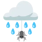 Wolke mit Regen + Spinne