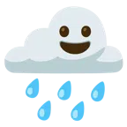 Wolke mit Regen + grinsendes Gesicht