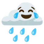 Wolke mit Regen + Gesicht mit Freudentränen