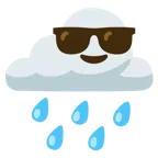 Wolke mit Regen + lächelndes Gesicht mit Sonnenbrille