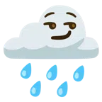 Wolke mit Regen + süffisant lächelndes Gesicht
