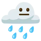 Wolke mit Regen + neutrales Gesicht