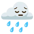 Wolke mit Regen + nachdenkliches Gesicht