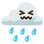 Wolke mit Regen + verwirrtes Gesicht