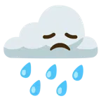 Wolke mit Regen + enttäuschtes Gesicht