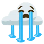 Wolke mit Regen + heulendes Gesicht