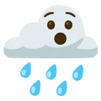 Wolke mit Regen + verdutztes Gesicht