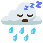 Wolke mit Regen + schlafendes Gesicht