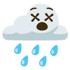 Wolke mit Regen + benommenes Gesicht