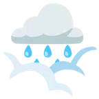 Wolke mit Regen + Gesicht in Wolken
