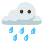Wolke mit Regen + Gesicht ohne Mund