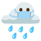 Wolke mit Regen + Gesicht mit Atemschutzmaske