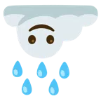 Wolke mit Regen + umgekehrtes Gesicht