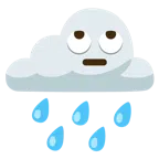 Wolke mit Regen + Augen verdrehendes Gesicht