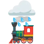Wolke mit Regen + Dampflokomotive