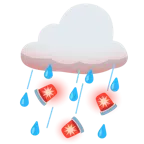 Wolke mit Regen + Polizeilicht