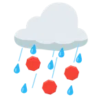 Wolke mit Regen + Stoppschild