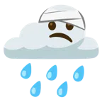 Wolke mit Regen + Gesicht mit Kopfverband
