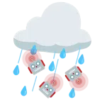 Wolke mit Regen + Roboter