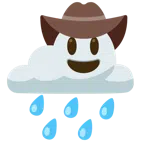 Wolke mit Regen + Gesicht mit Cowboyhut